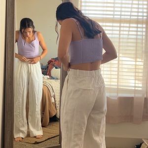 Abercrombie White Linen Trouser Size S